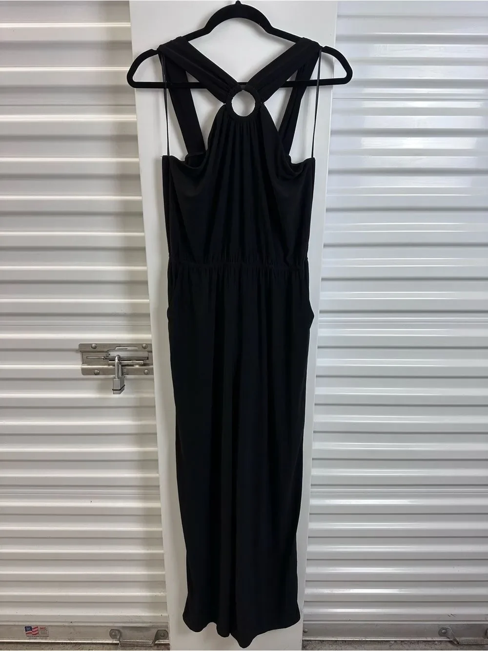 GILLI Black Sleeveless Ring Front Jumpsuit
